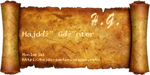 Hajdú Günter névjegykártya